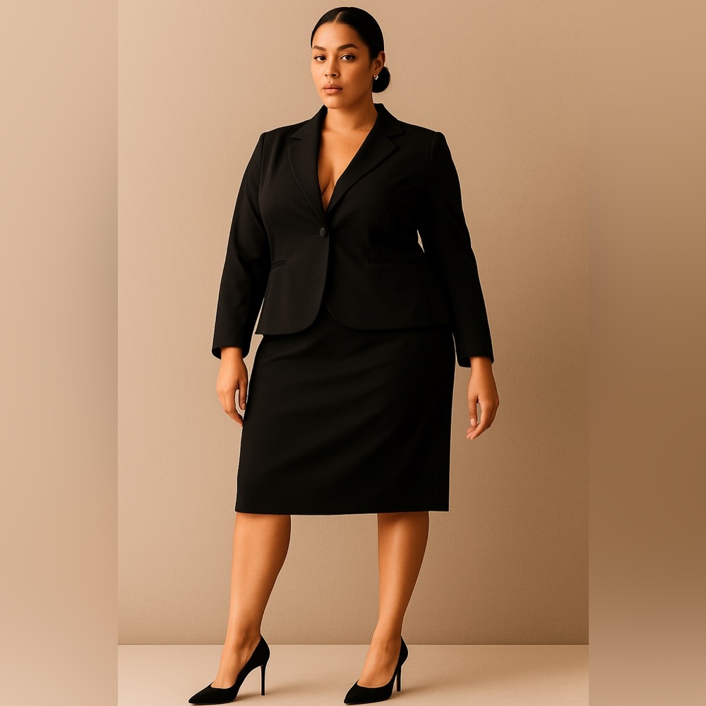 Chaus Black Skirt Suit Set - Size 16